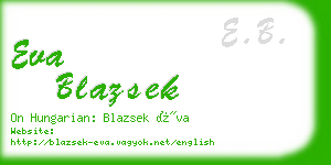 eva blazsek business card